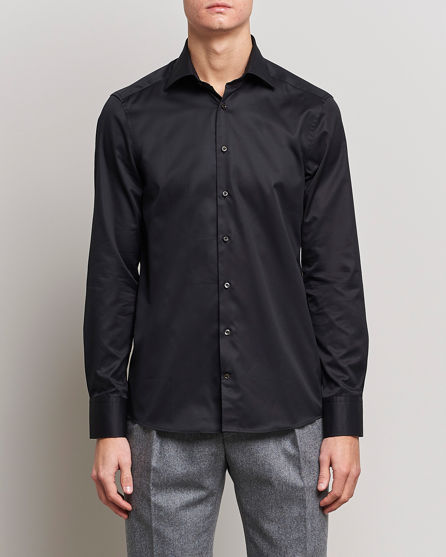 Mies |  | Stenströms | Slimline Cut Away Shirt Black