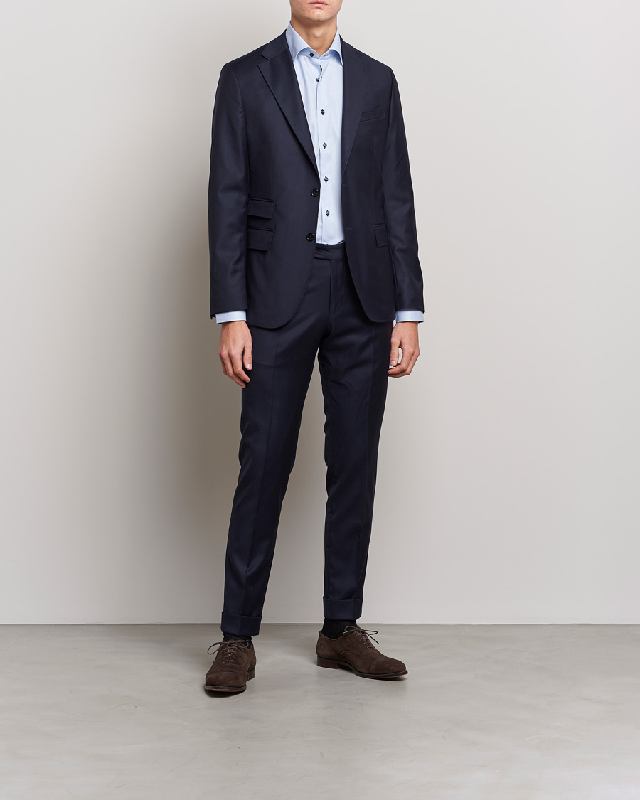 Mies | Alennusmyynti vaatteet | Stenströms | Slimline Striped Contrast Shirt Light Blue
