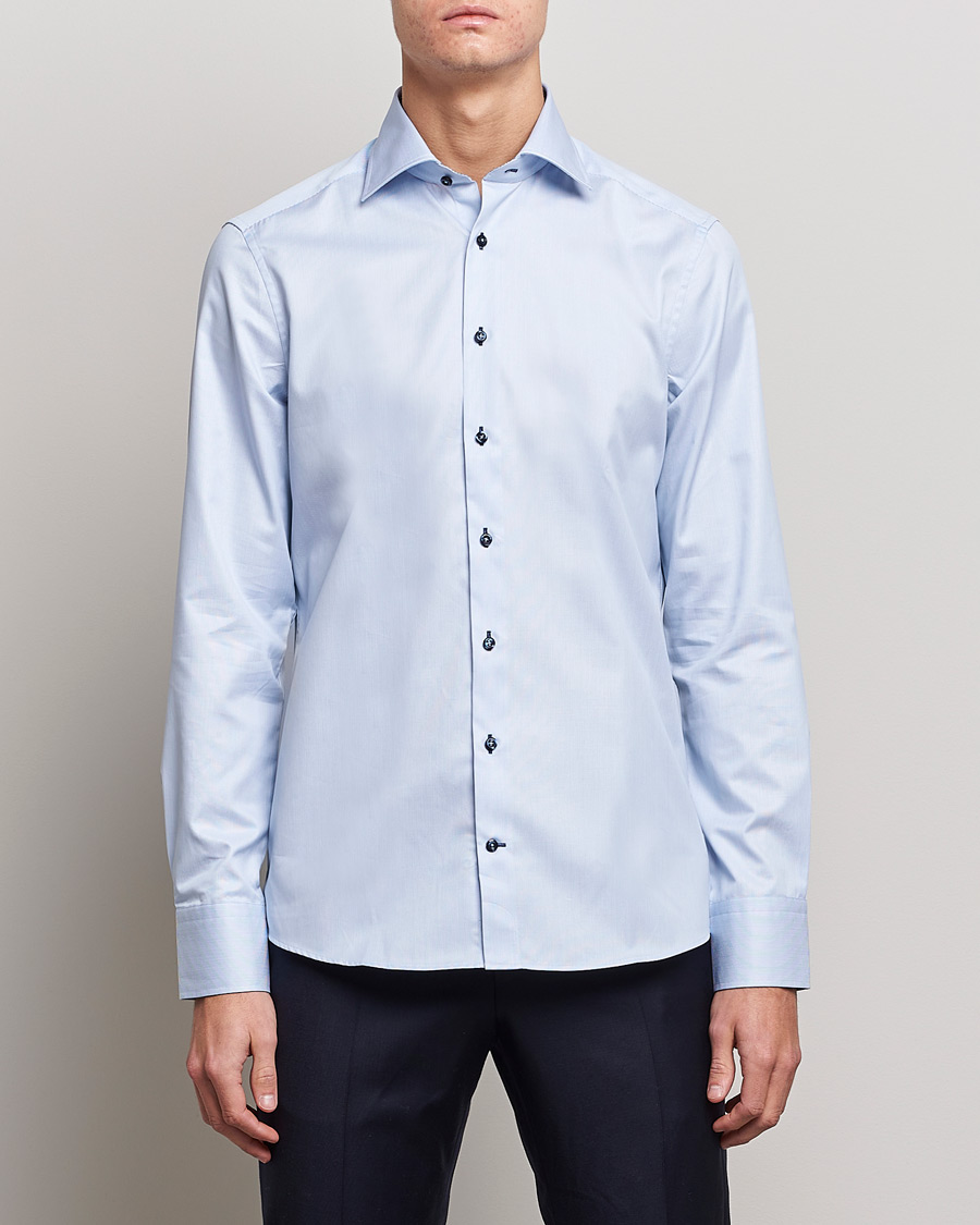 Mies | Kauluspaidat | Stenströms | Slimline Striped Contrast Shirt Light Blue