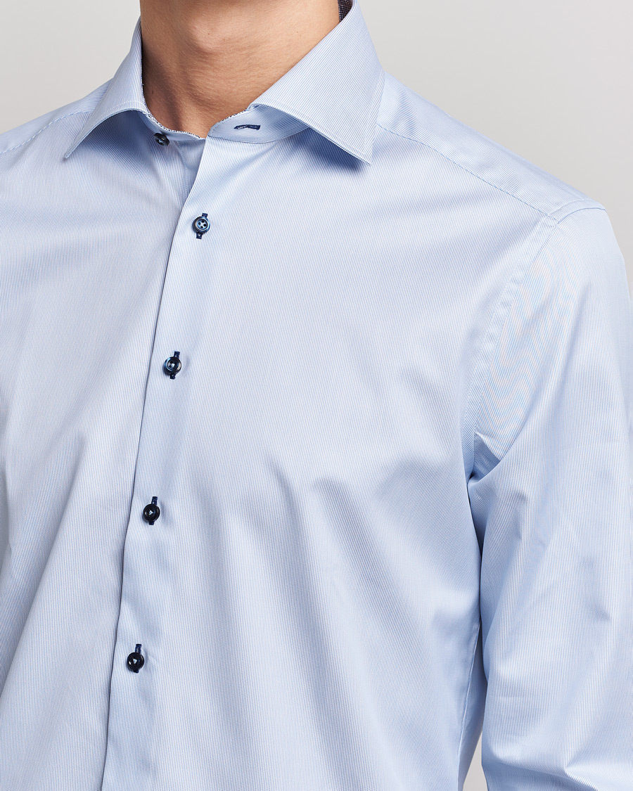 Mies | Kauluspaidat | Stenströms | Slimline Striped Contrast Shirt Light Blue