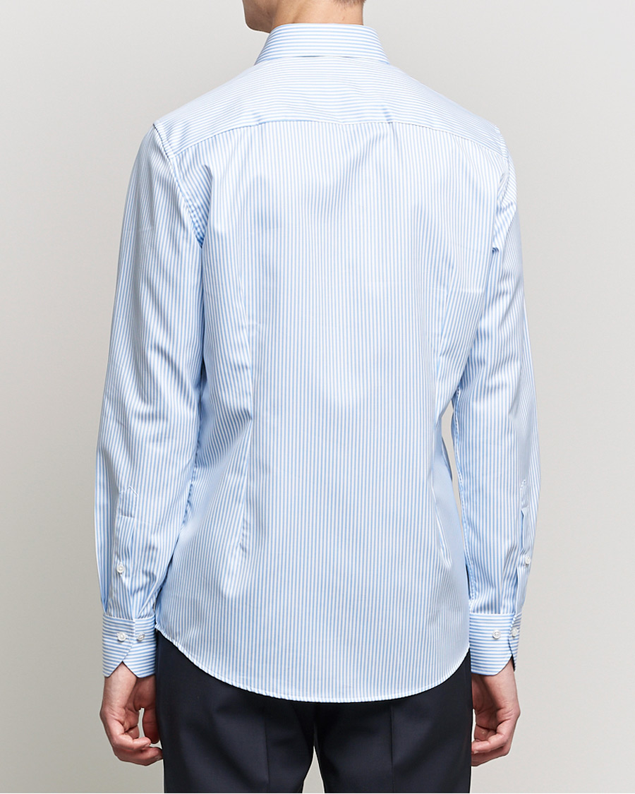 Mies | Kauluspaidat | Stenströms | Slimline Stripe Cut Away Shirt Light Blue