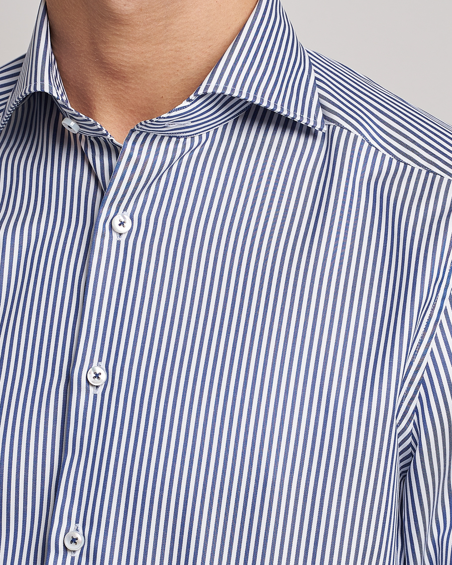 Mies | Kauluspaidat | Stenströms | Slimline Stripe Cut Away Shirt Navy