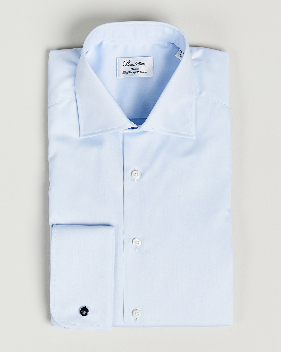 Mies | Kauluspaidat | Stenströms | Slimline Double Cuff Light Blue