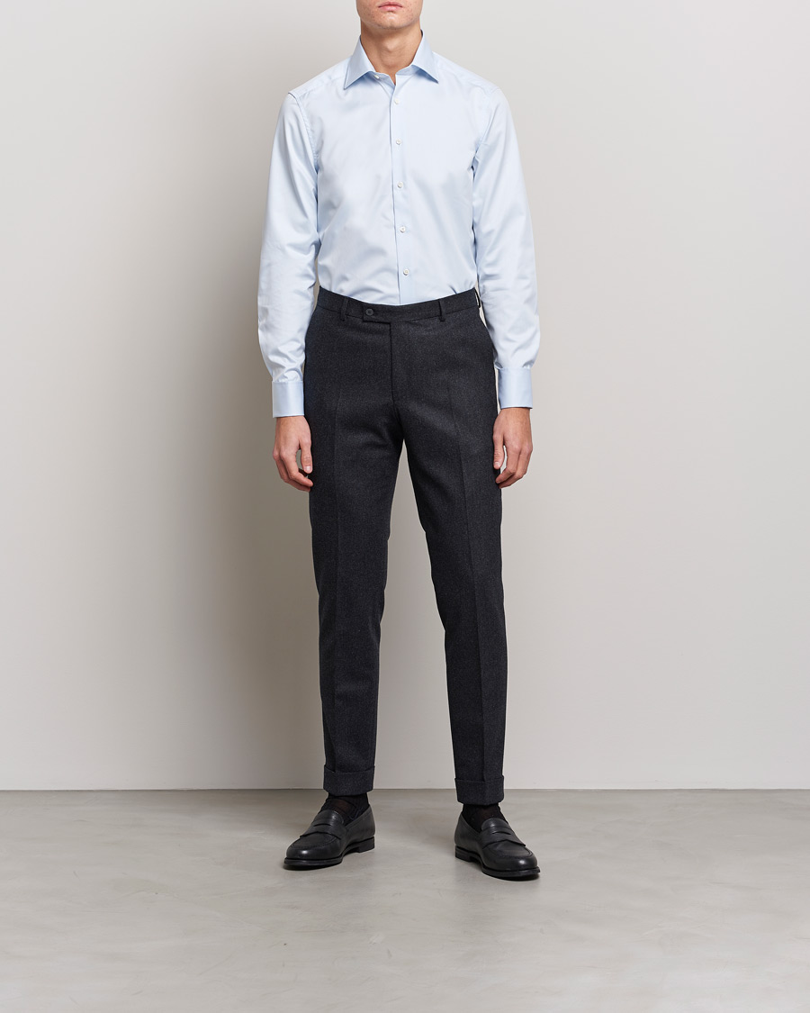 Mies | Kauluspaidat | Stenströms | Slimline Double Cuff Light Blue