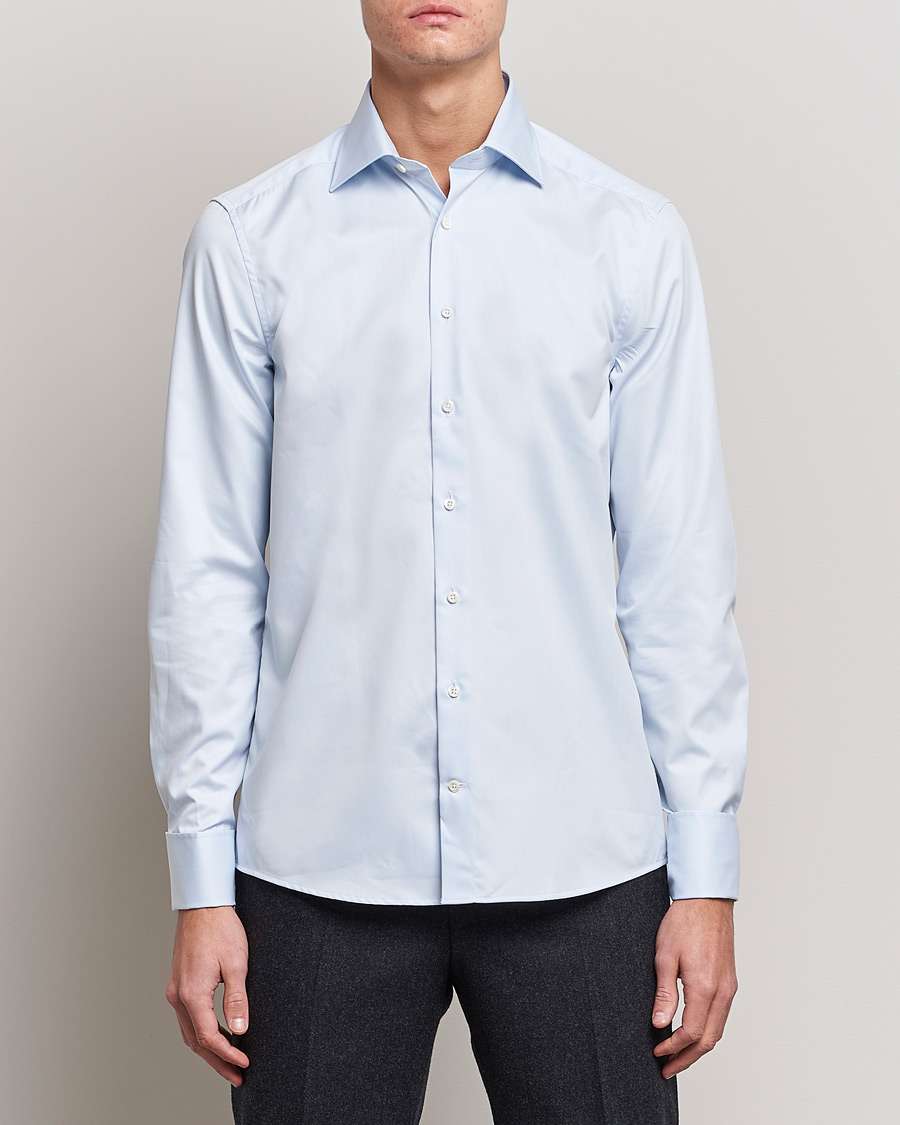 Mies | Kauluspaidat | Stenströms | Slimline Double Cuff Light Blue