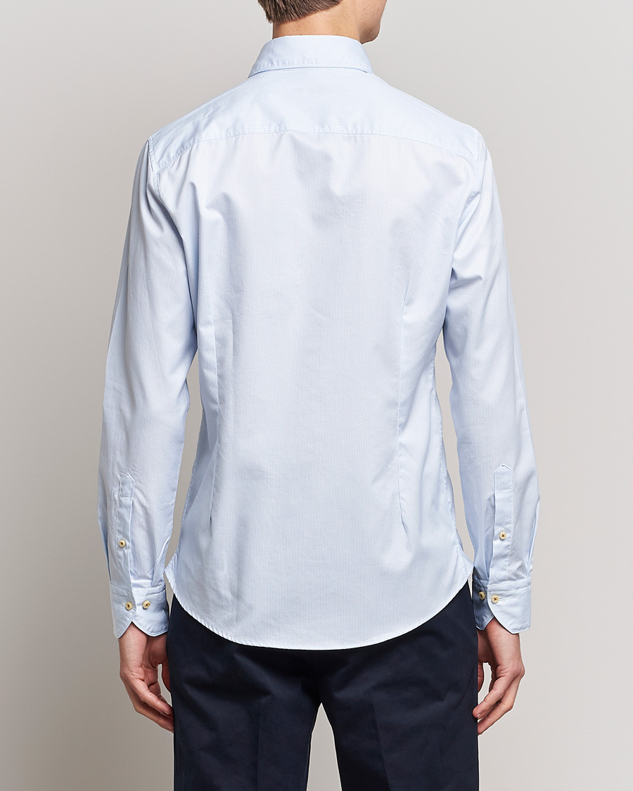 Mies | Kauluspaidat | Stenströms | Slimline Pinstriped Casual Shirt Light Blue