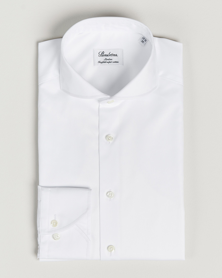 Mies |  | Stenströms | Slimline Extreme Cut Away Shirt White