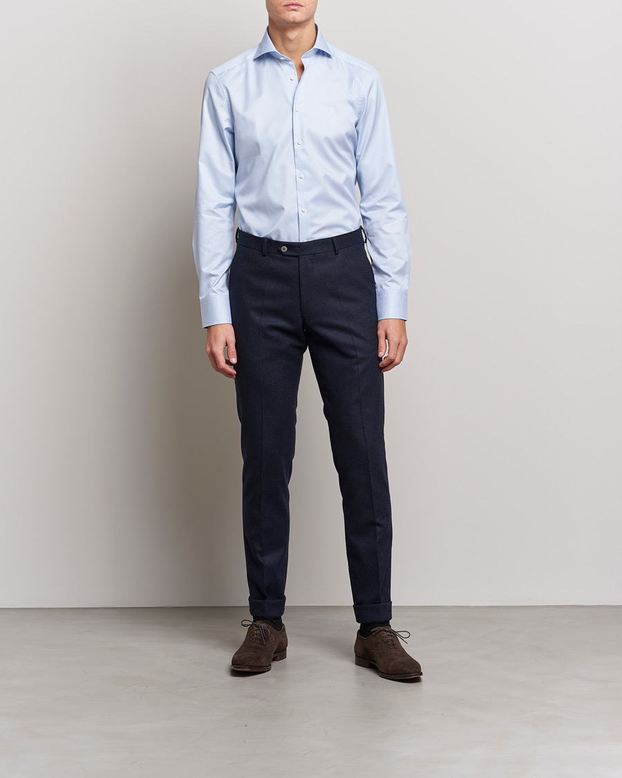 Mies | Kauluspaidat | Stenströms | Slimline Micro Stripe Cut Away Shirt Blue