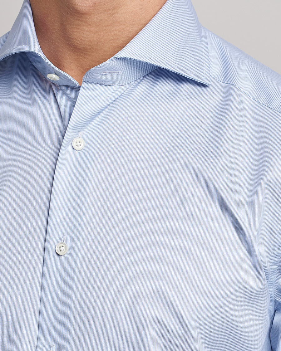 Mies | Kauluspaidat | Stenströms | Slimline Micro Stripe Cut Away Shirt Blue