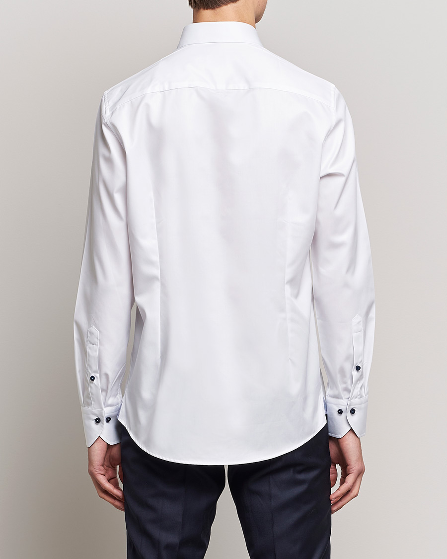 Mies | Kauluspaidat | Stenströms | Slimline Micro Check Contrast Shirt White