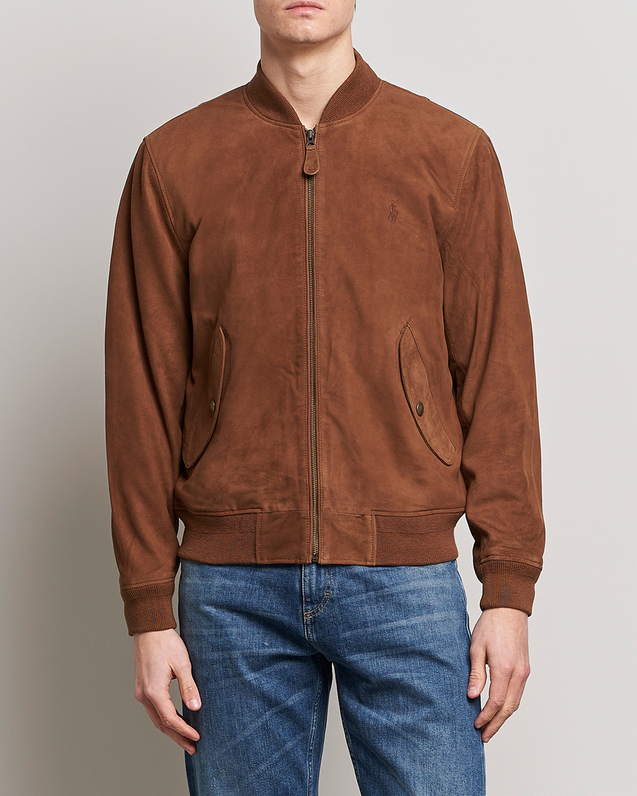 Mies | Alennusmyynti | Polo Ralph Lauren | Gunners Lined Suede Bomber Jacket Country Brown