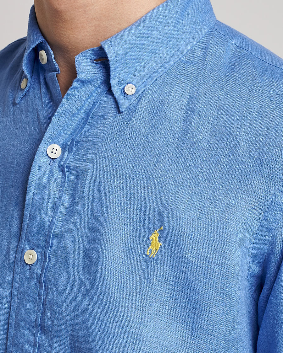 Mies | Kauluspaidat | Polo Ralph Lauren | Custom Fit Linen Button Down Harbor Island Blue