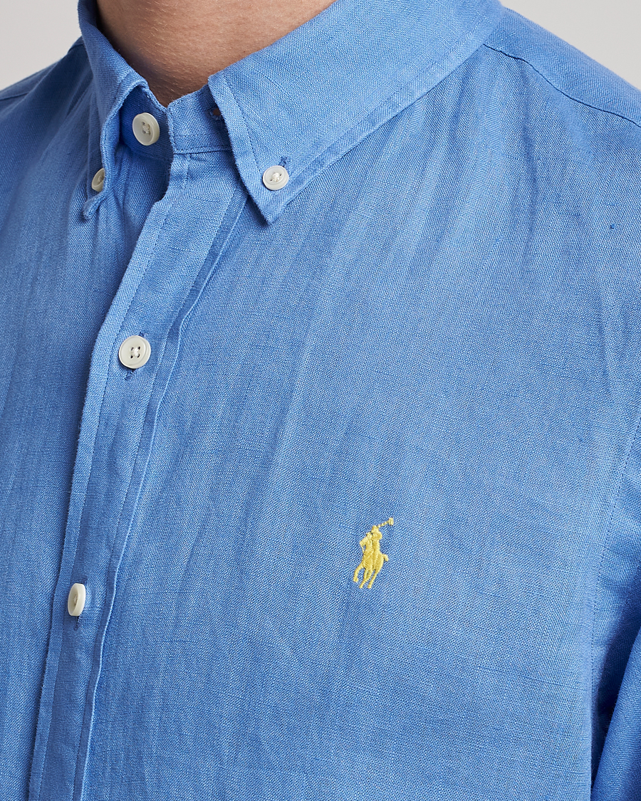 Mies | Kauluspaidat | Polo Ralph Lauren | Slim Fit Linen Button Down Shirt Harbor Island Blue