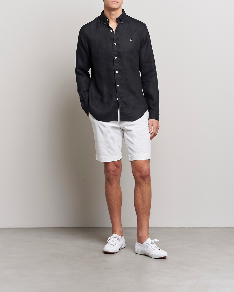 Mies | Kauluspaidat | Polo Ralph Lauren | Slim Fit Linen Button Down Shirt Polo Black