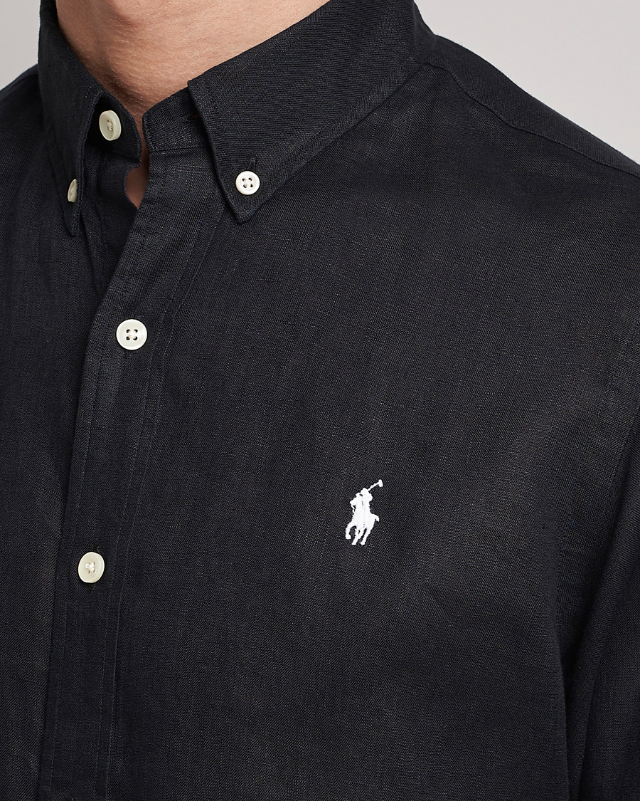Mies | Kauluspaidat | Polo Ralph Lauren | Slim Fit Linen Button Down Shirt Polo Black