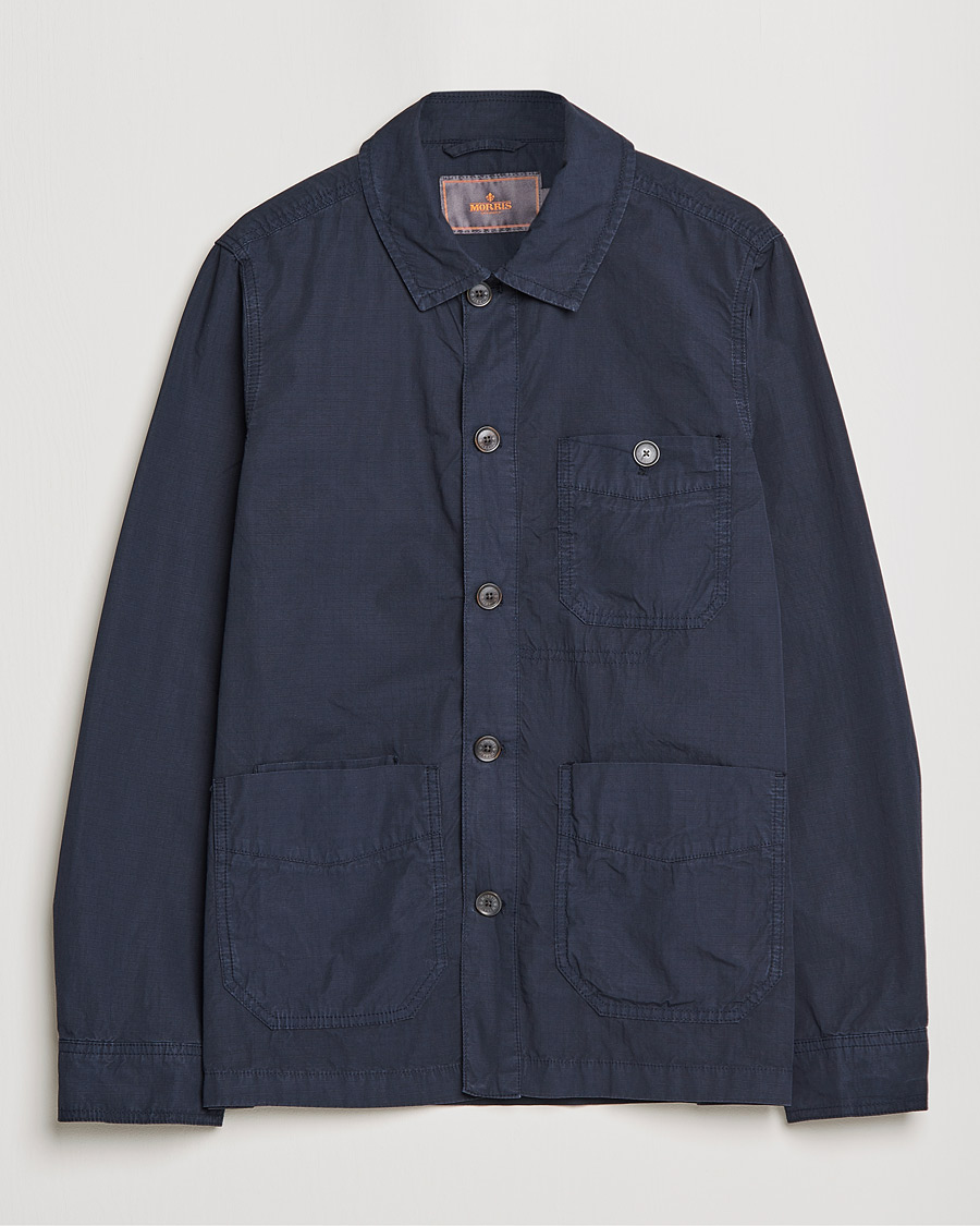 Mies | Kauluspaidat | Morris | Morley Ripstop Shirt Jacket Old Blue