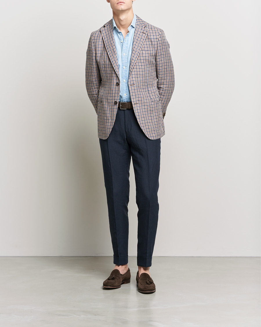 Mies | Alennusmyynti vaatteet | Morris Heritage | Mike Patch Pocket Checked Blazer Brown