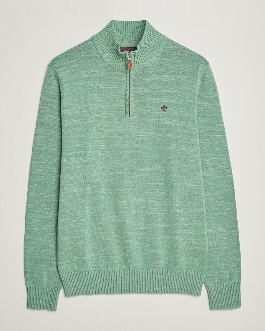 Mies | Puserot | Morris | Randall Cotton Half Zip Green