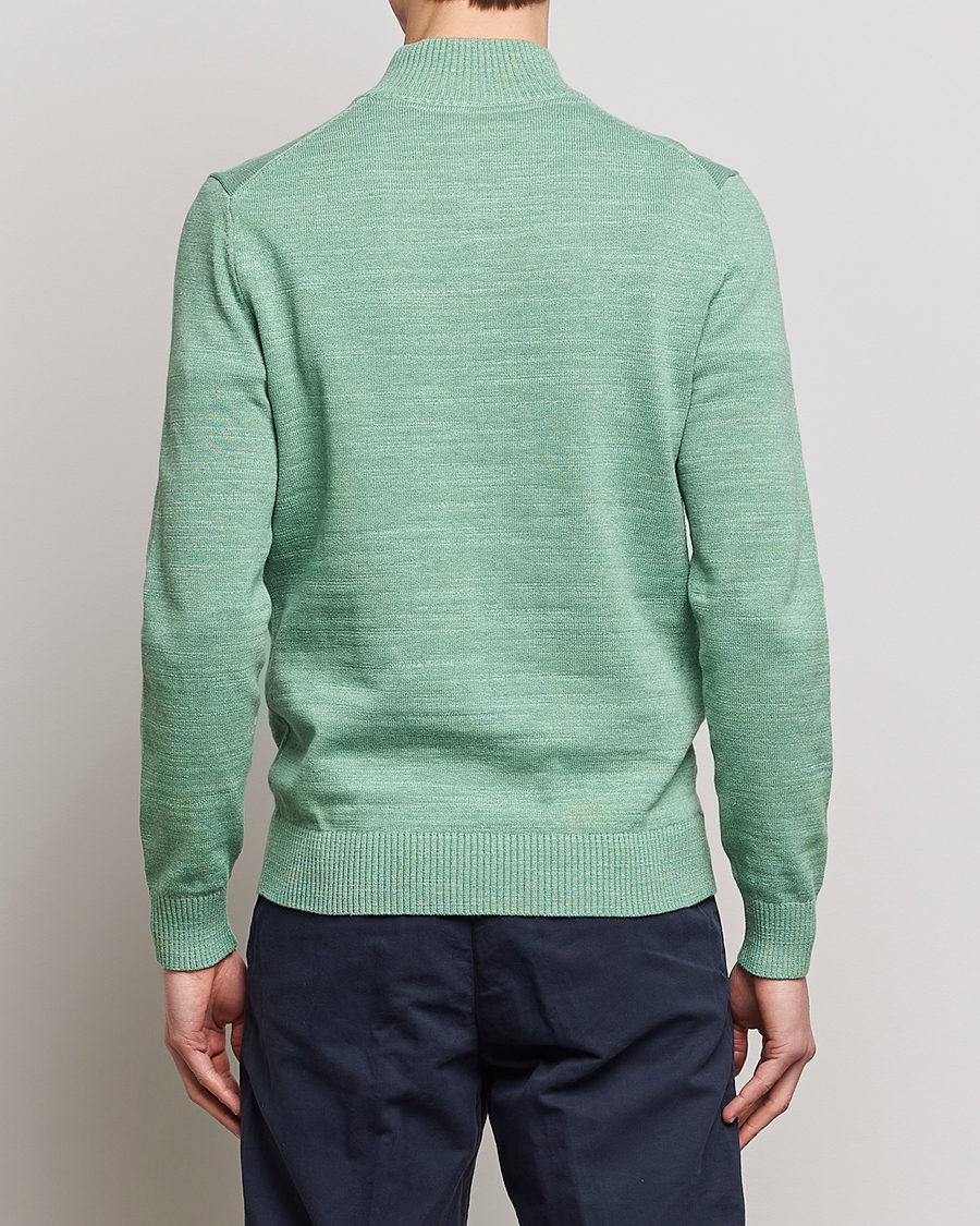Mies | Puserot | Morris | Randall Cotton Half Zip Green