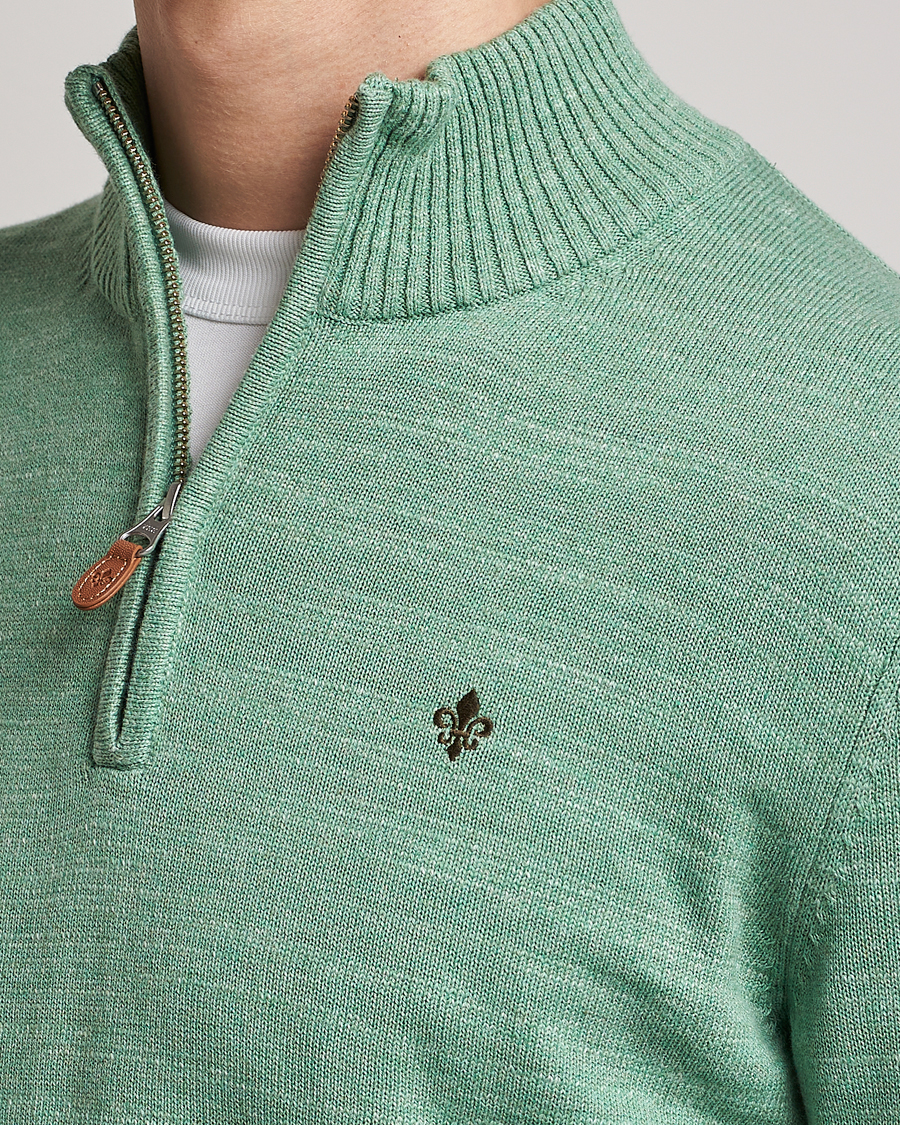 Mies | Puserot | Morris | Randall Cotton Half Zip Green