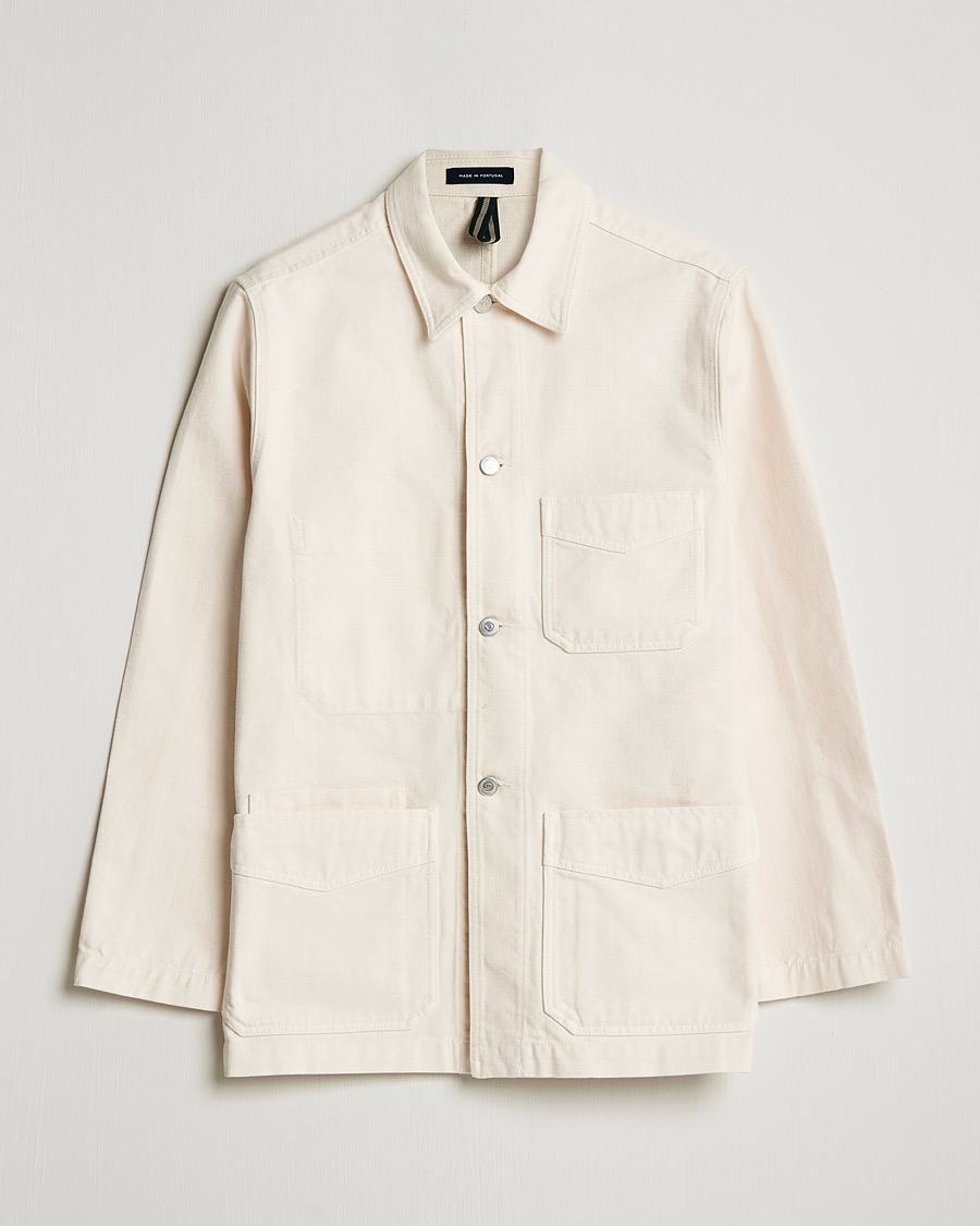 Miehet |  | Drake's | Kuroki Cotton Canvas Chore Jacket Ecru