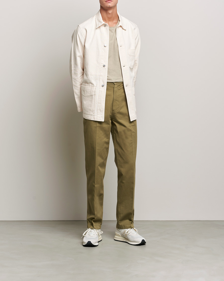 Mies | Takit | Drake's | Kuroki Cotton Canvas Chore Jacket Ecru