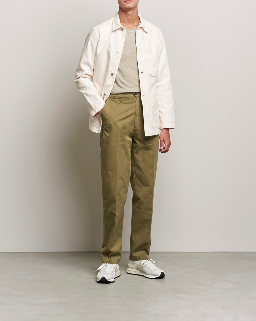 Mies | Housut | Drake's | Flat Front Cotton Chino Olive