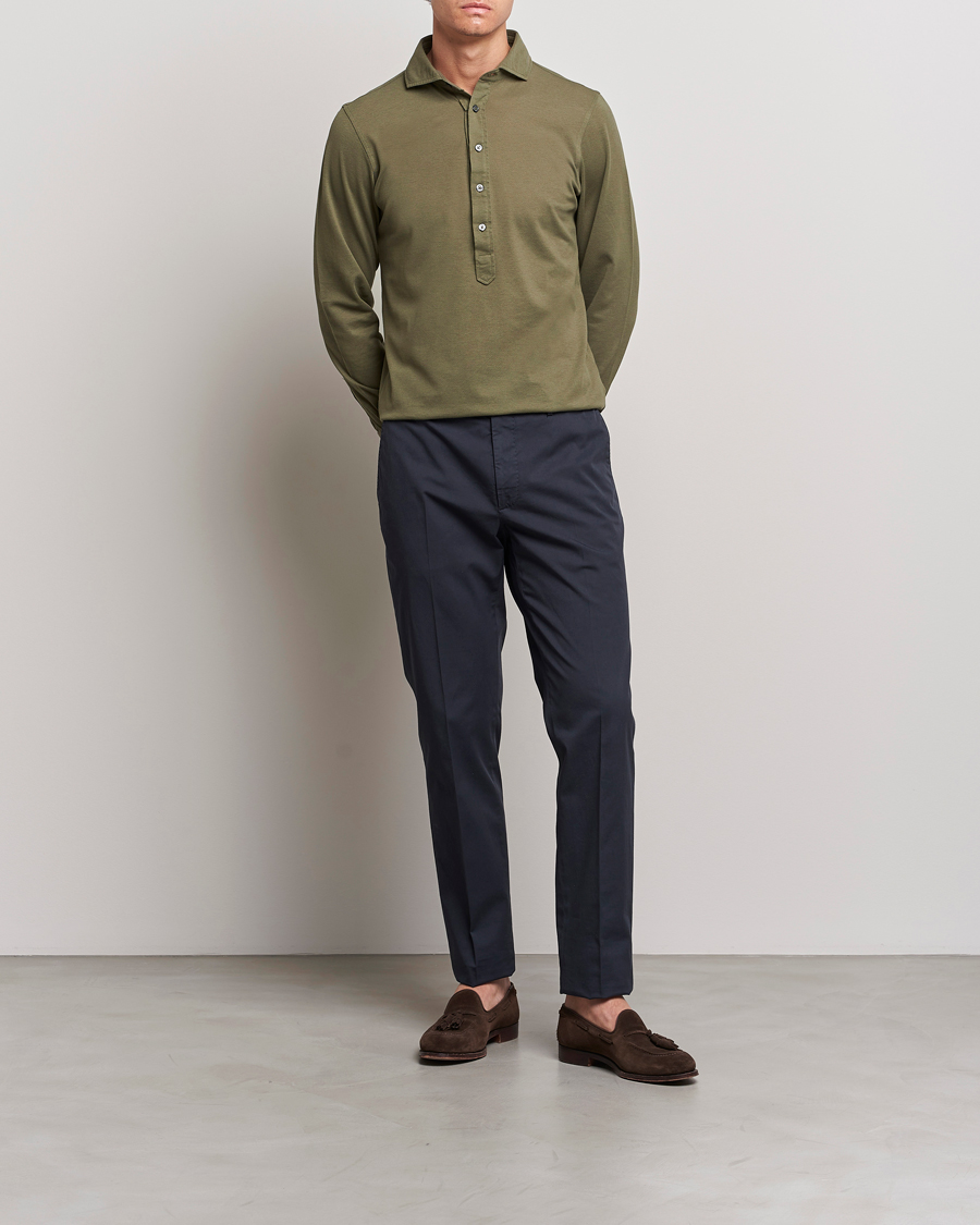 Mies | Kauluspaidat | Gran Sasso | Popover Shirt Olive