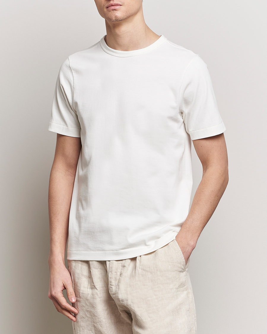 Mies | T-paidat | Merz b. Schwanen | Relaxed Loopwheeled Sturdy T-Shirt White
