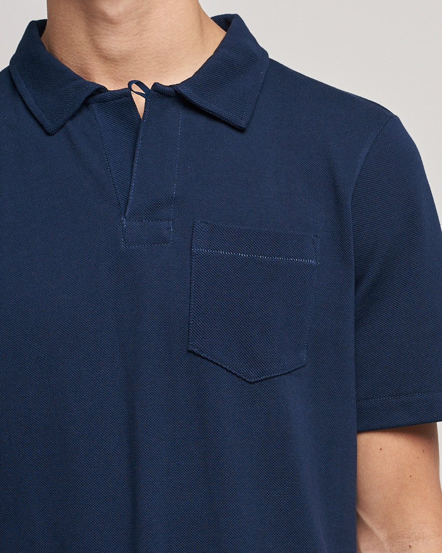 Mies | Pikeet | Merz b. Schwanen | Organic Cotton Washed Polo Ink Blue