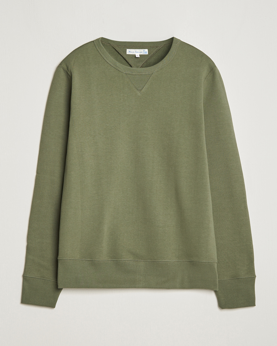 Mies | Puserot | Merz b. Schwanen | Organic Cotton Crew Neck Sweat Army