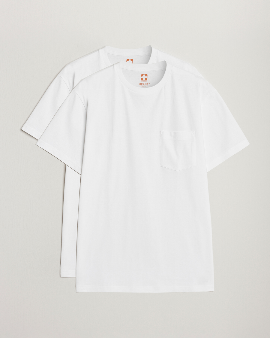 Mies | T-paidat | BEAMS PLUS | 2-Pack Pocket T-Shirt White