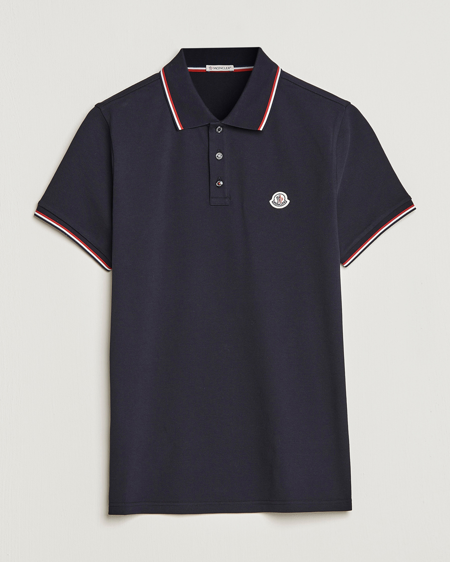 Mies | Pikeet | Moncler | Contrast Rib Polo Navy