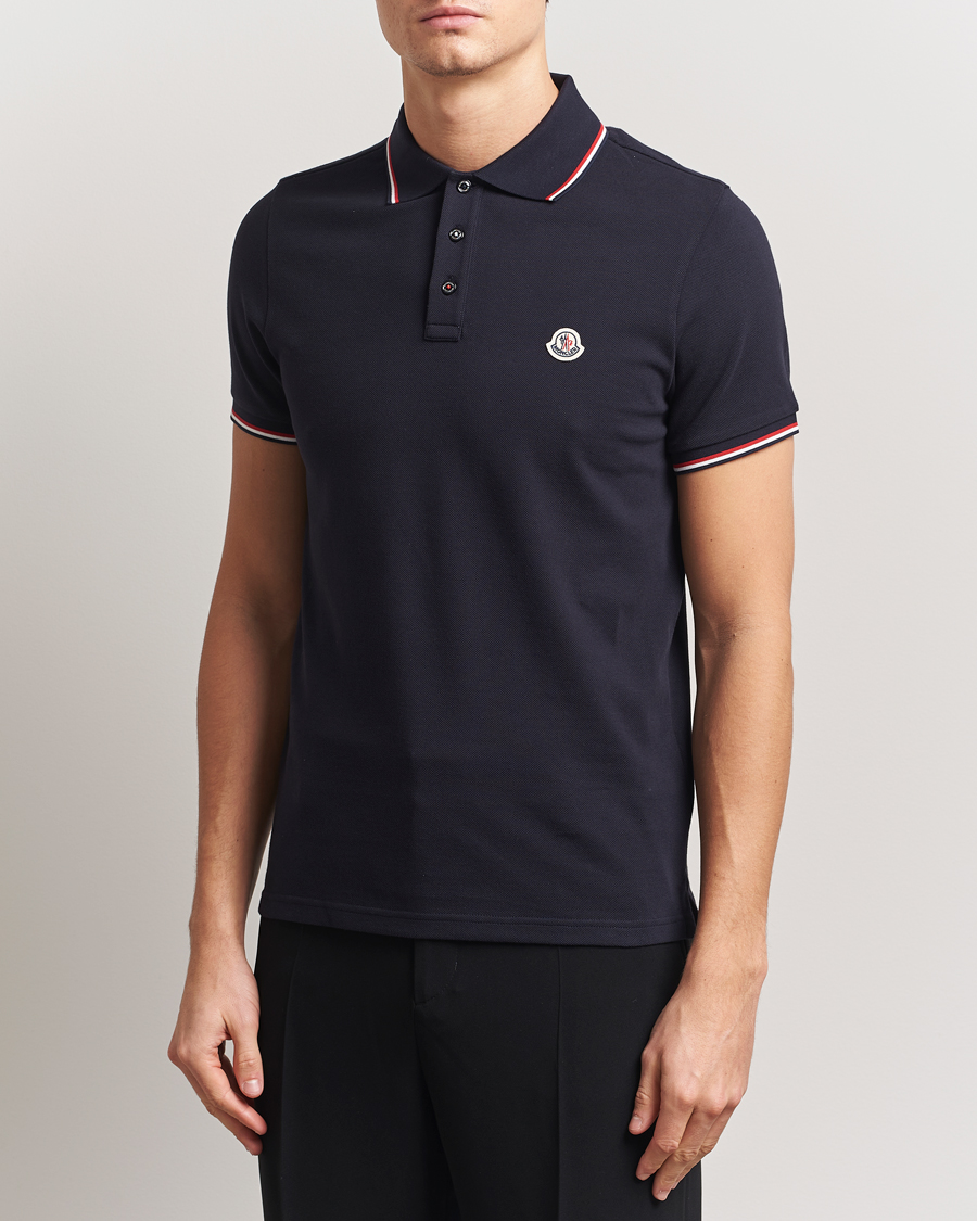 Mies | Pikeet | Moncler | Contrast Rib Polo Navy