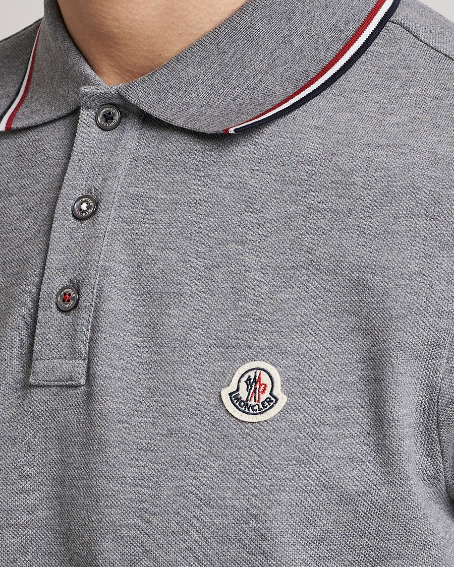 Mies | Pikeet | Moncler | Contrast Rib Polo Heather Grey