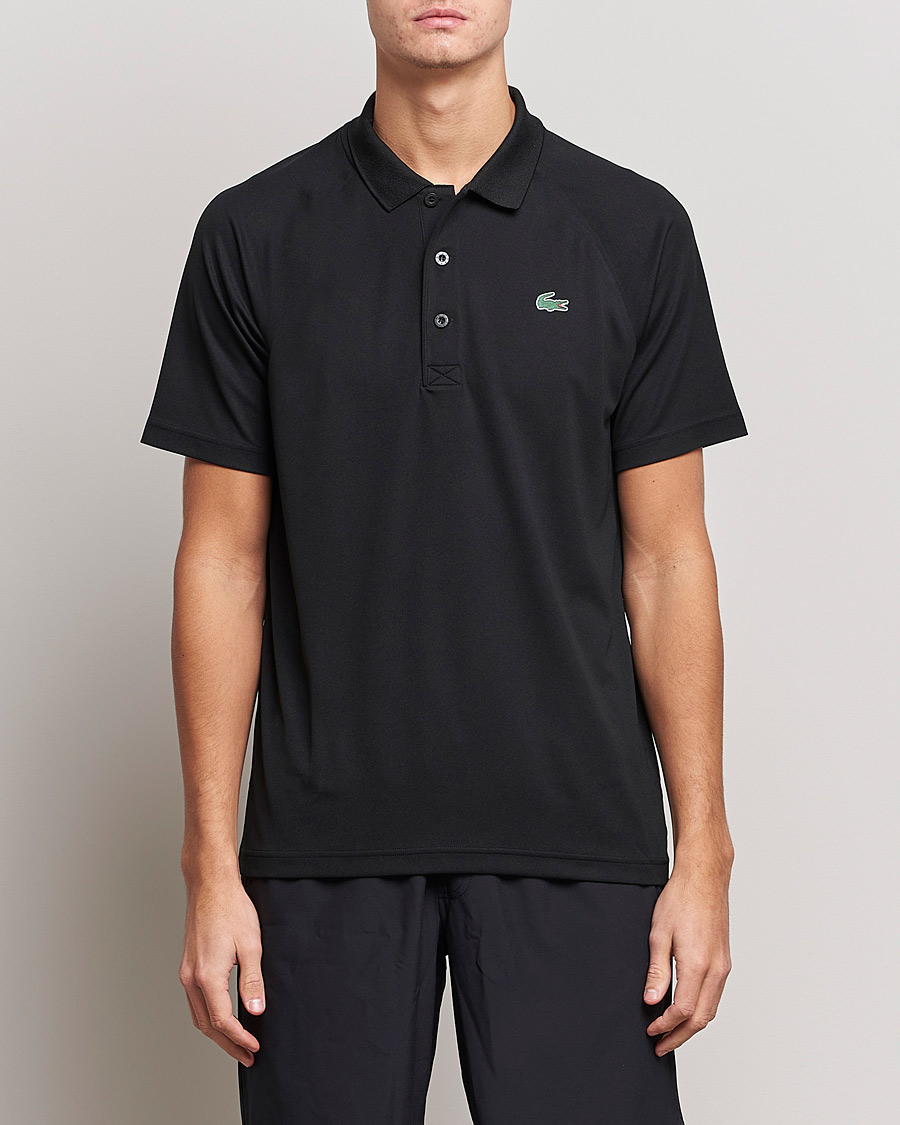 Mies | Lyhythihaiset pikeepaidat | Lacoste Sport | Performance Ribbed Collar Polo Black