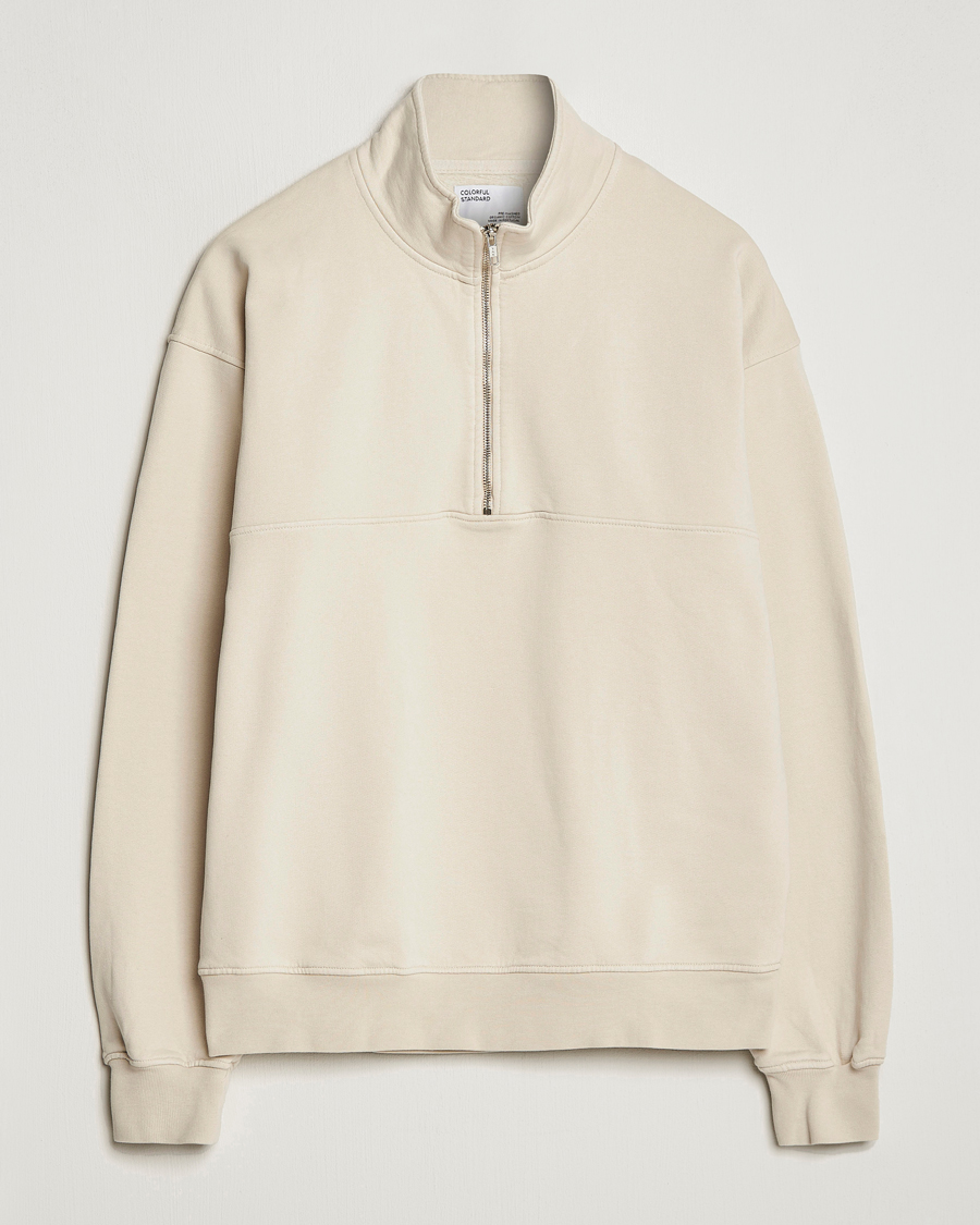 Mies | Puserot | Colorful Standard | Classic Organic Half-Zip Ivory White
