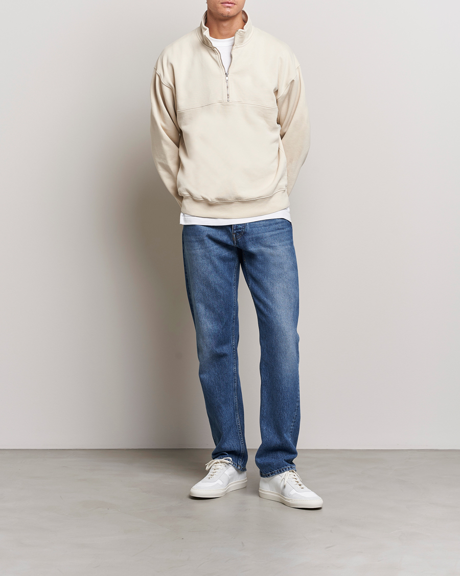 Mies | Puserot | Colorful Standard | Classic Organic Half-Zip Ivory White