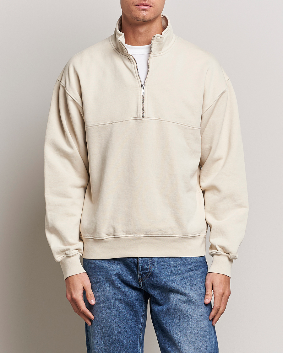 Mies | Puserot | Colorful Standard | Classic Organic Half-Zip Ivory White
