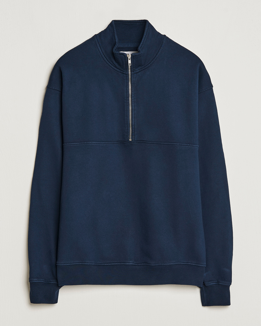Mies | Puserot | Colorful Standard | Classic Organic Half-Zip Navy Blue