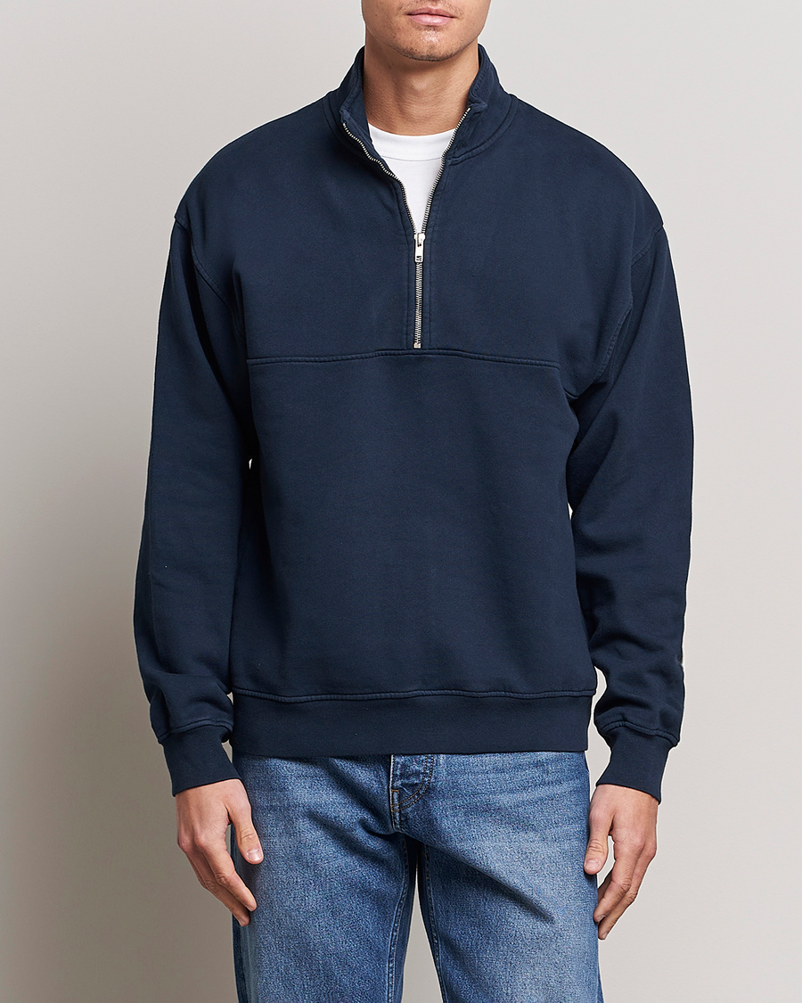 Mies | Puserot | Colorful Standard | Classic Organic Half-Zip Navy Blue