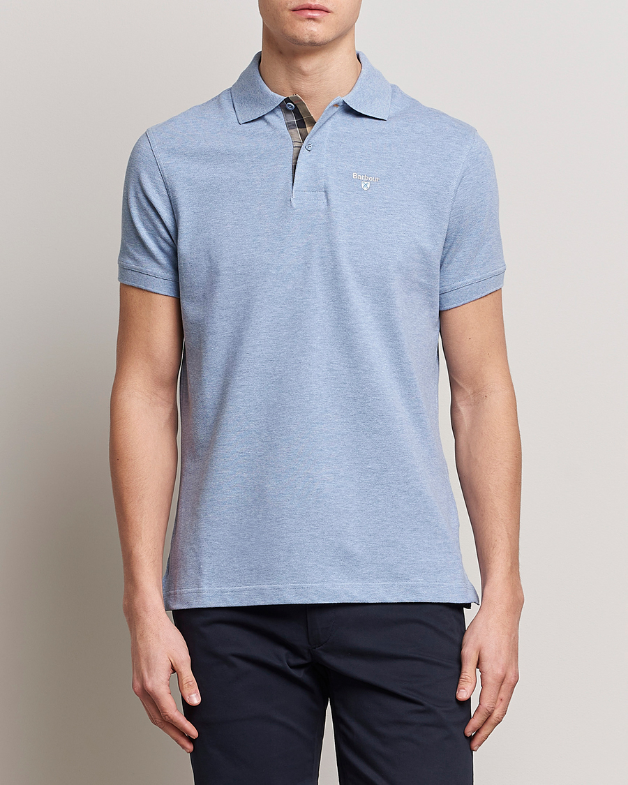 Mies | Pikeet | Barbour Lifestyle | Tartan Pique Polo Sky Marl