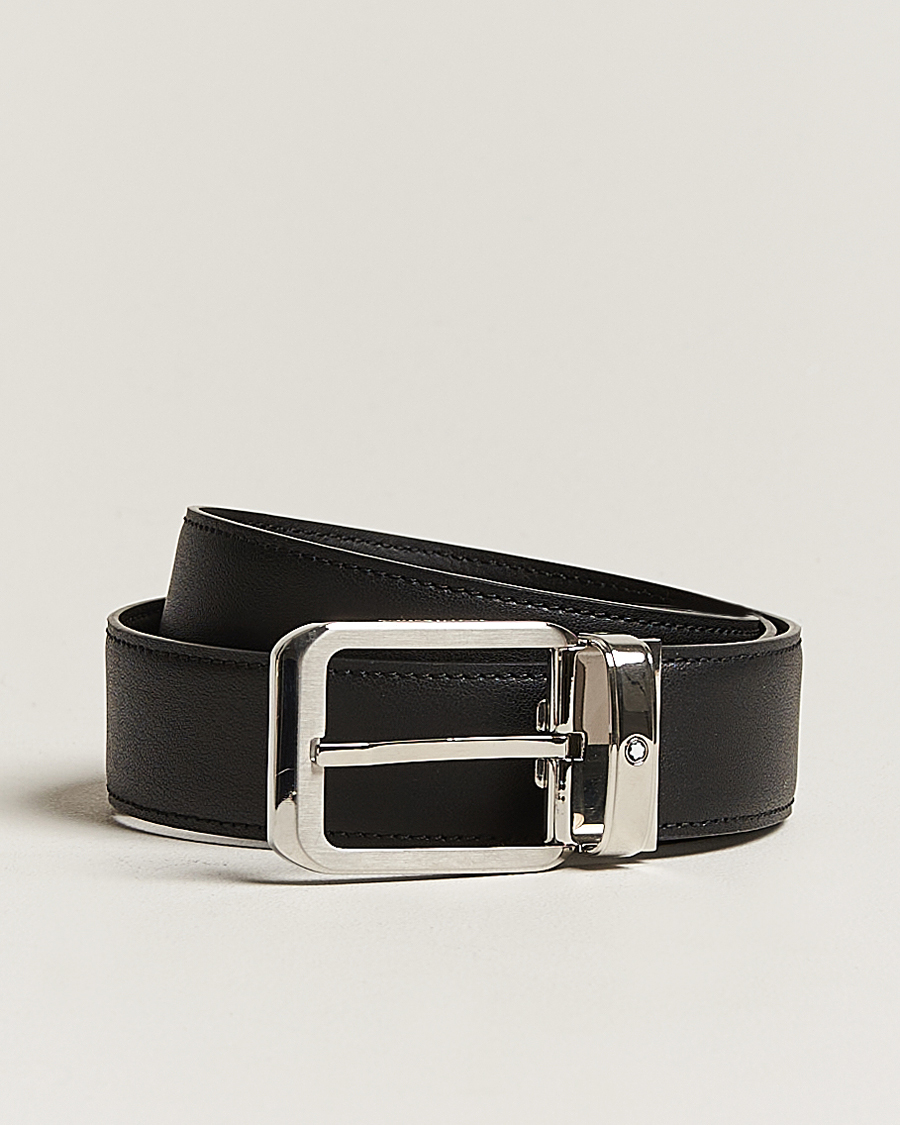 Miehet |  | Montblanc | Black 35 mm Leather belt Black