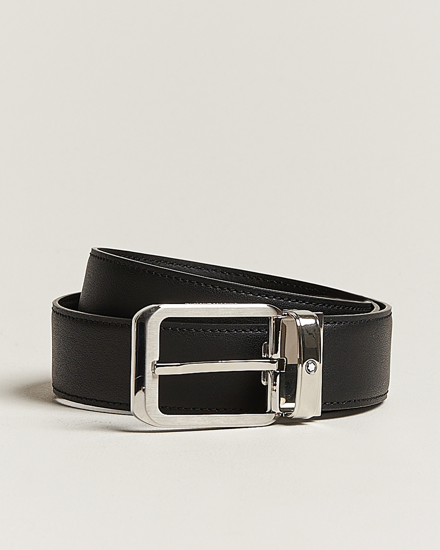 Mies | Vyöt | Montblanc | Black 35 mm Leather belt Black