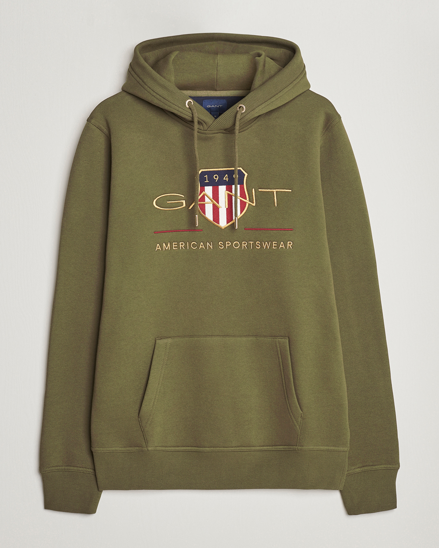 Mies | Puserot | GANT | Archive Shield Hoodie Racing Green