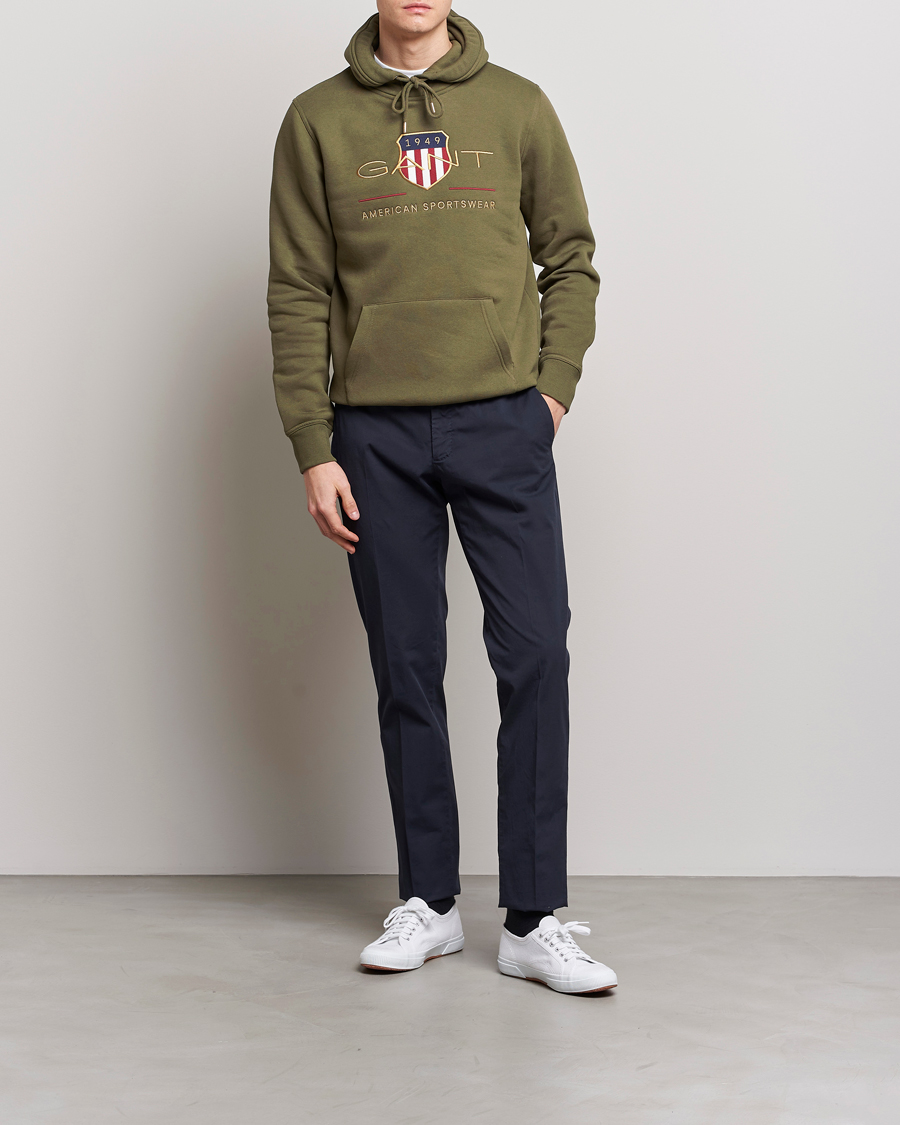 Mies | Puserot | GANT | Archive Shield Hoodie Racing Green