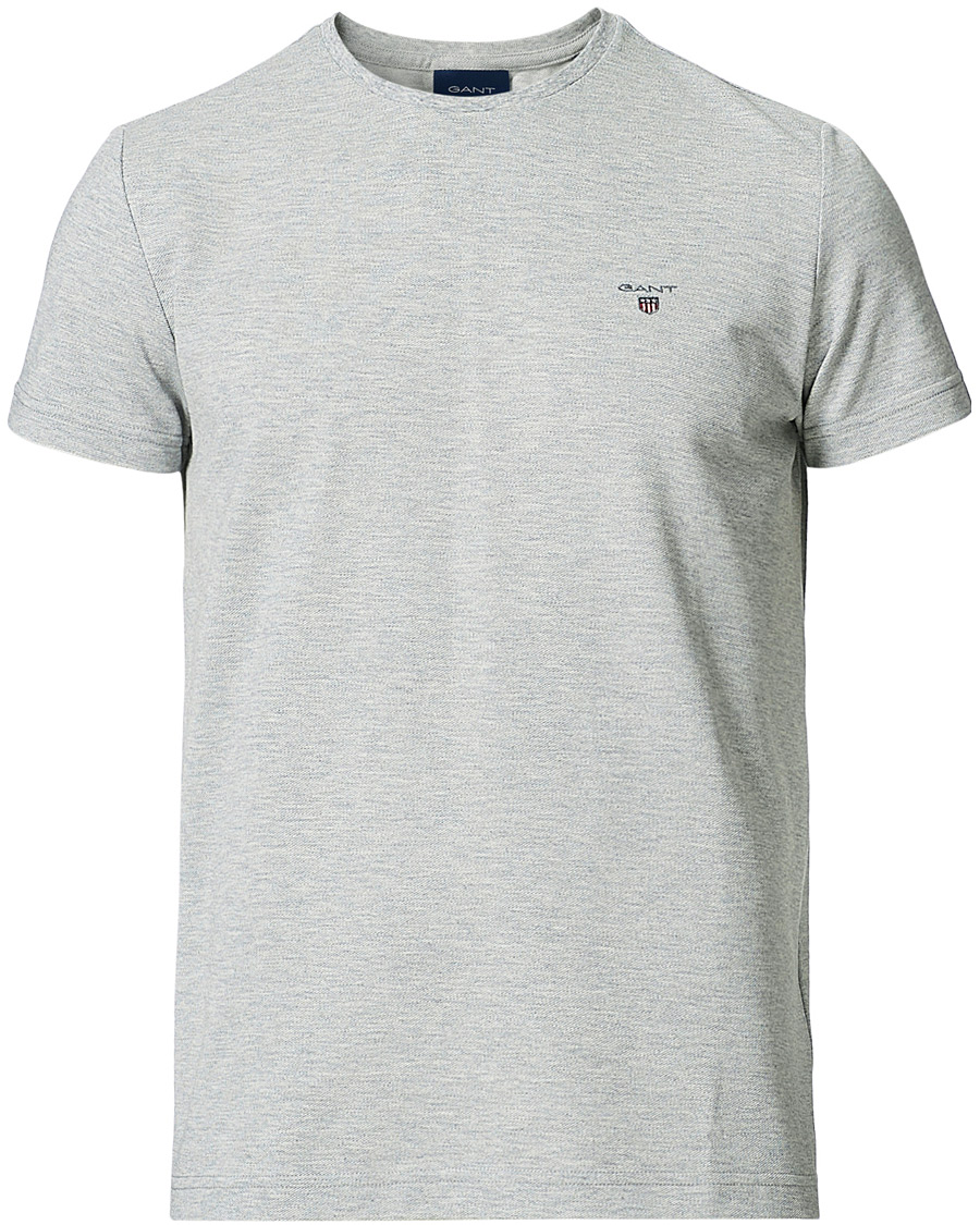Mies | T-paidat | GANT | Cotton Pique Crew Neck Tee Grey Melange