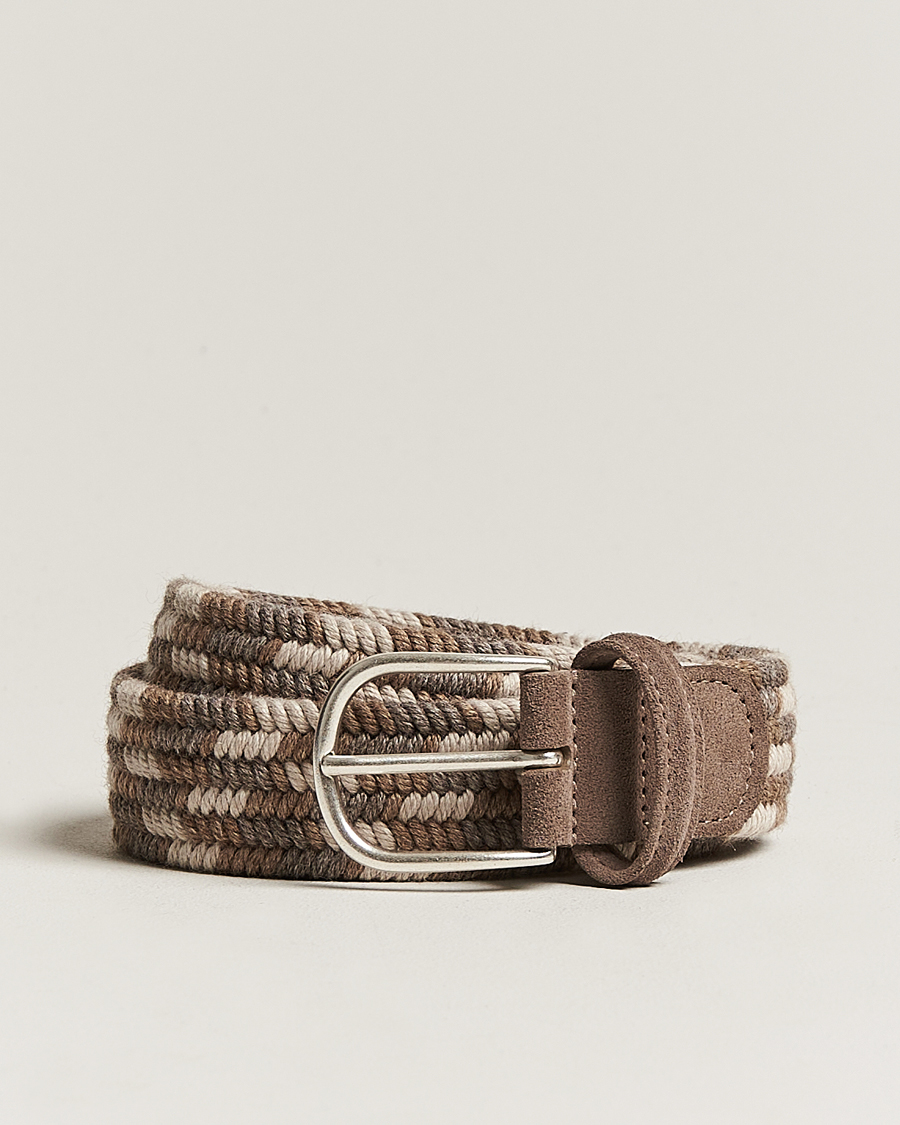 Miehet |  | Anderson's | Braided Wool Belt Multi Natural