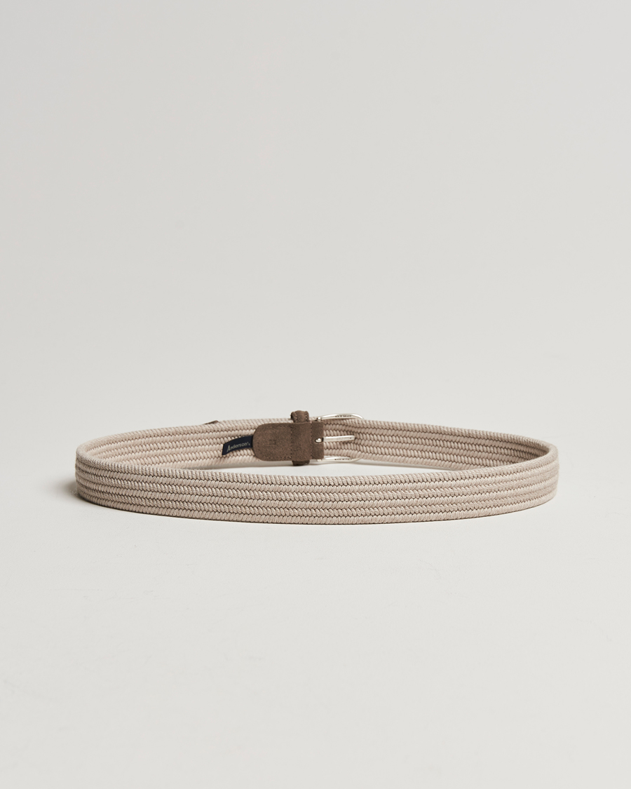 Mies | Italian Department | Anderson's | Braided Wool Belt Beige
