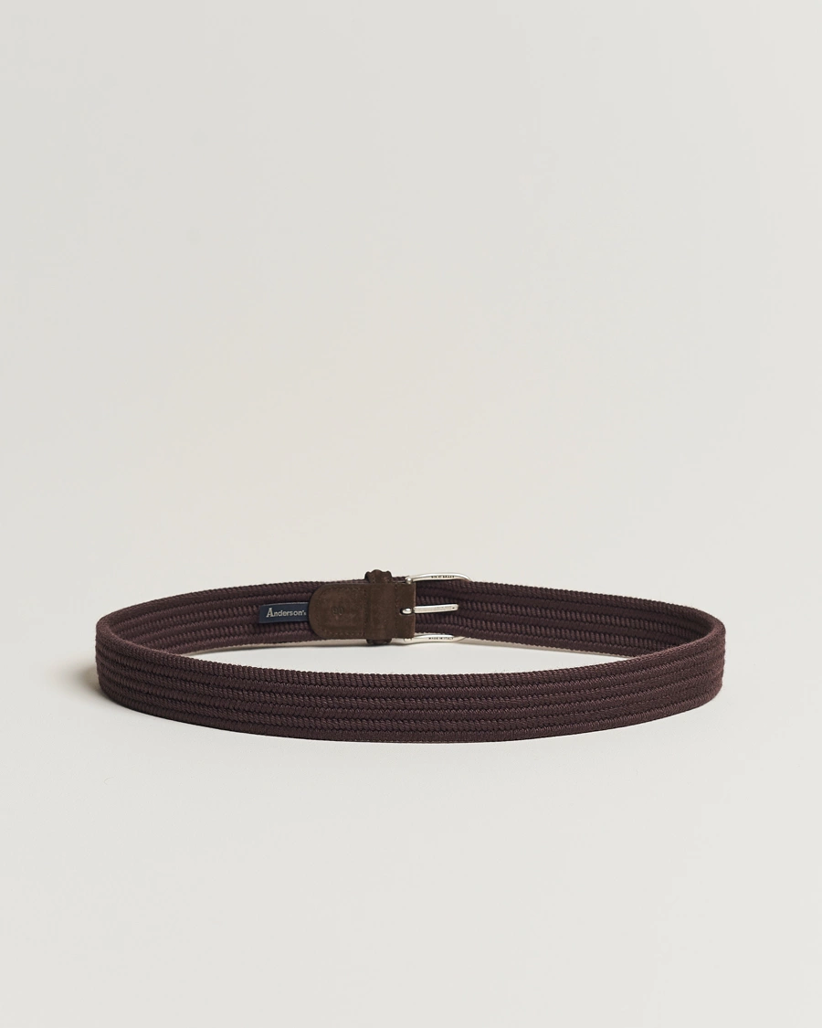 Mies | Italian Department | Anderson's | Braided Wool Belt Brown